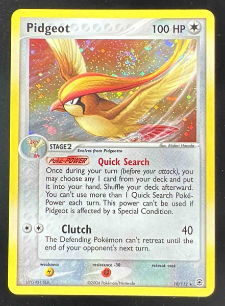 2004 Pokemon EX FireRed & LeafGreen #10/112 Pidgeot Holo – Burbank