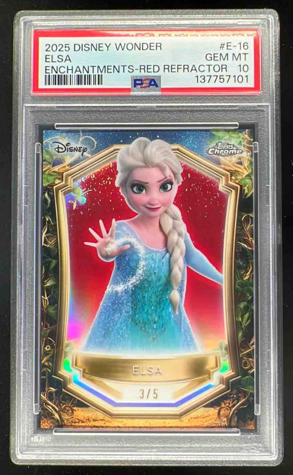 2025 Topps Disney Wonder Enchantments Chrome Red Refractor #E-16