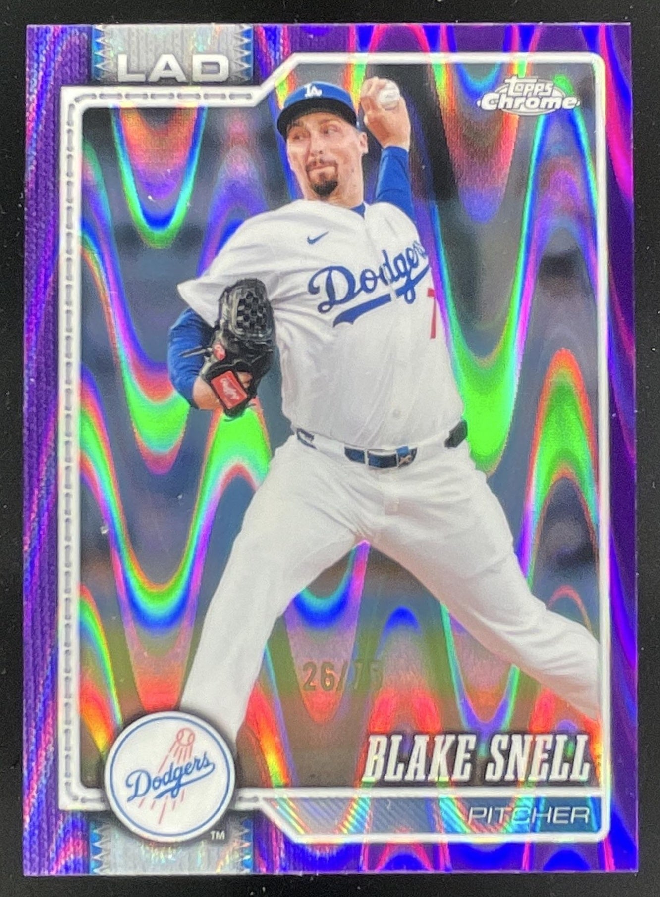 2026 Topps Chrome Purple Wave Refractor #278 Blake Snell /75