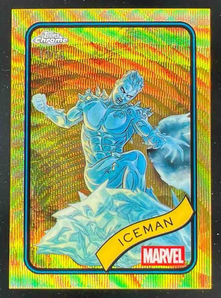 2025 Topps Chrome Marvel Gold Wave Refractor #179 Iceman /50