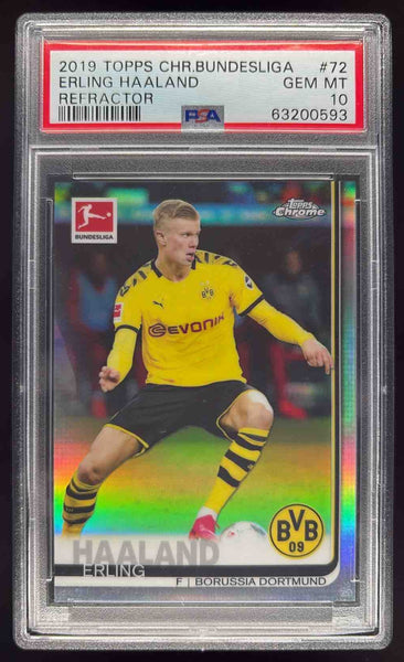 2019 Topps Chrome Bundesliga Refractor #72 Erling Haaland PSA 10