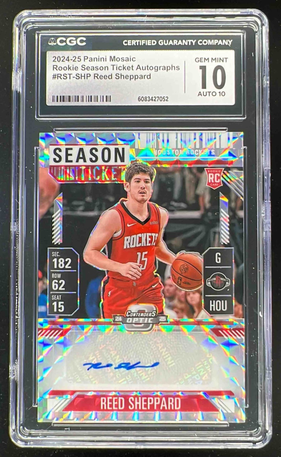 2024 Mosaic Contenders Optic Rookie Choice #RST-SHP Reed Sheppard