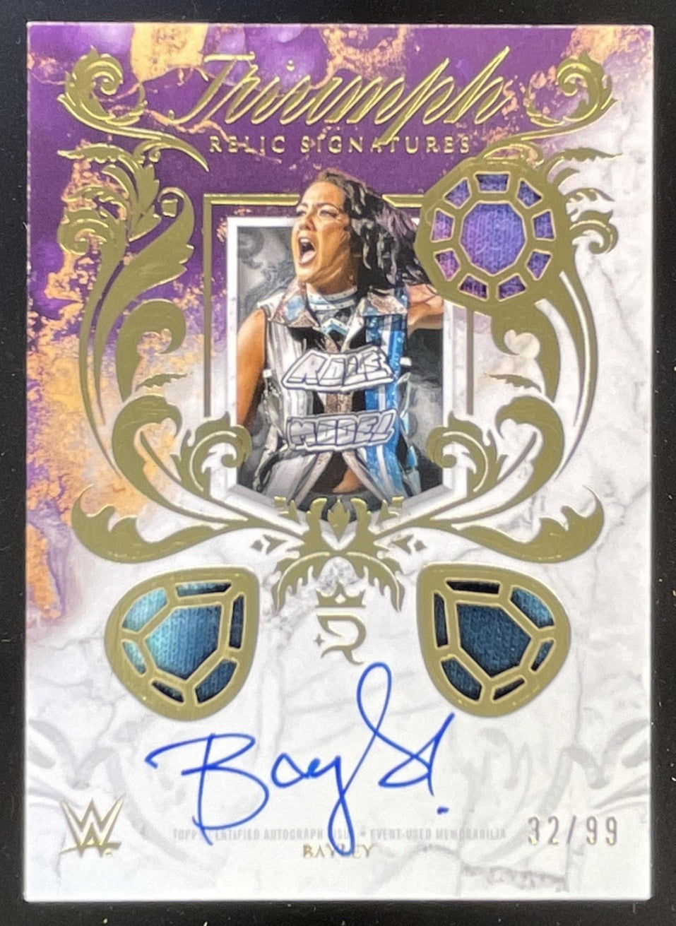 2025 Topps Royalty WWE Triumph Relic Signatures #TRS-BAY Bayley