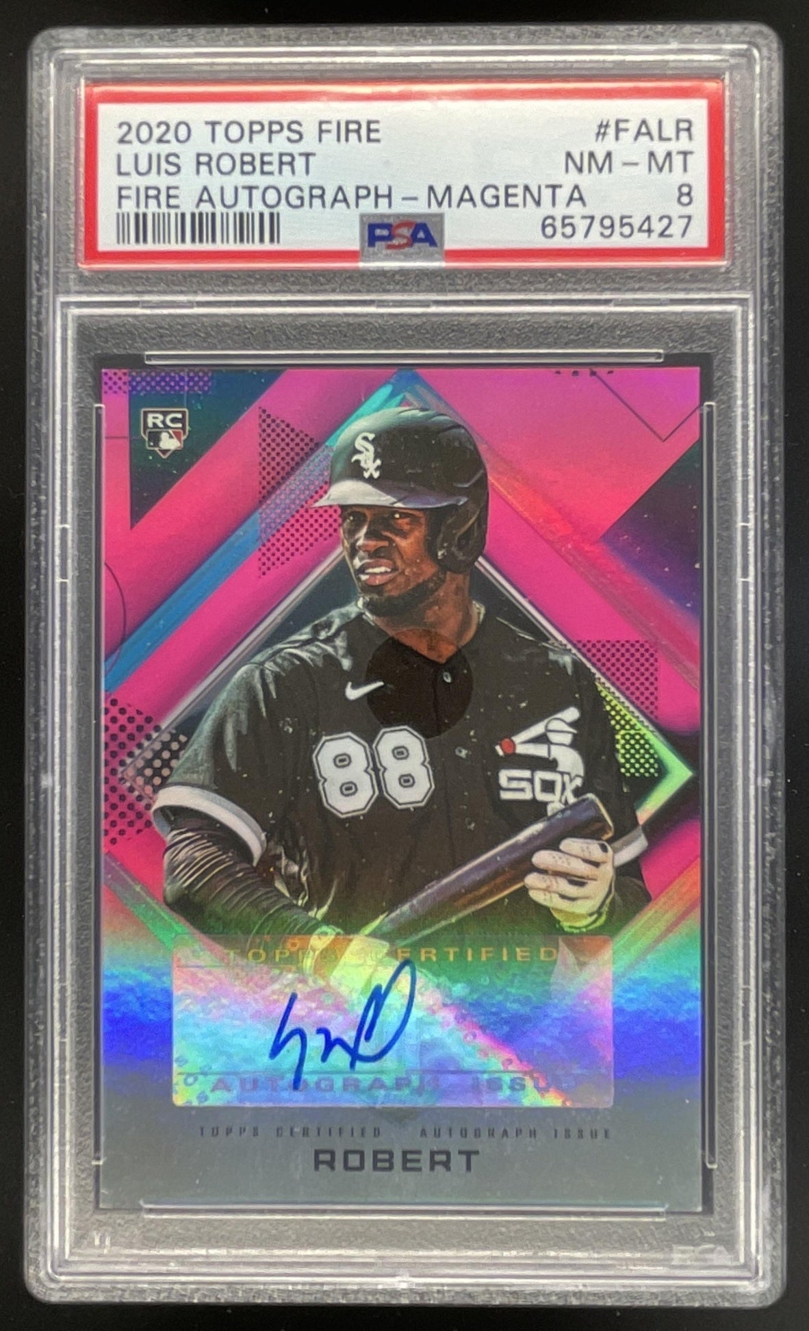 2020 Topps Fire Autographs Magenta #FA-LR Luis Robert RC Auto /25