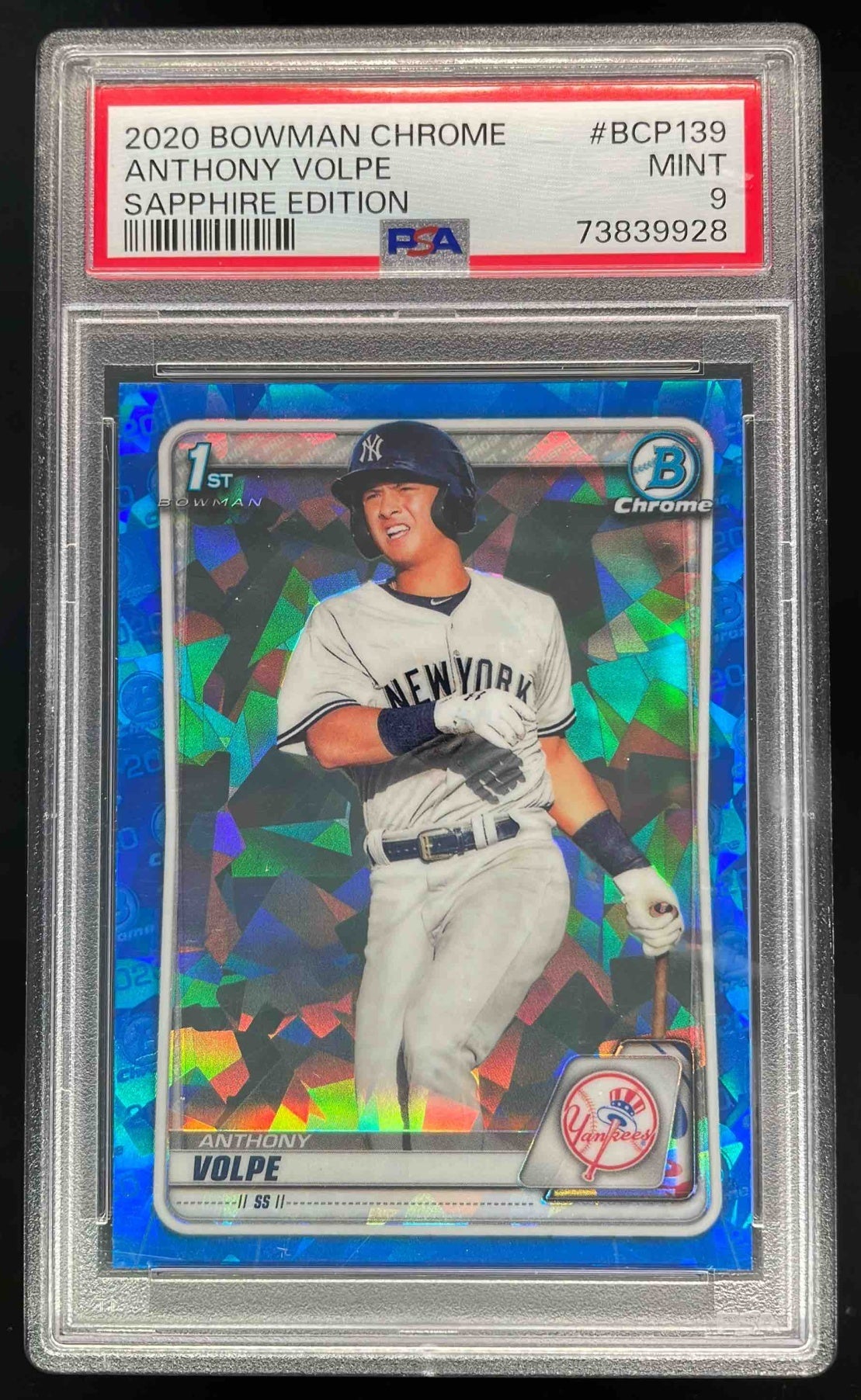 2020 Bowman Sapphire Chrome #BCP-139 Anthony Volpe PSA 9 2020 Bowman Sapphire Chrome #BCP-139 Anthony Volpe PSA 9