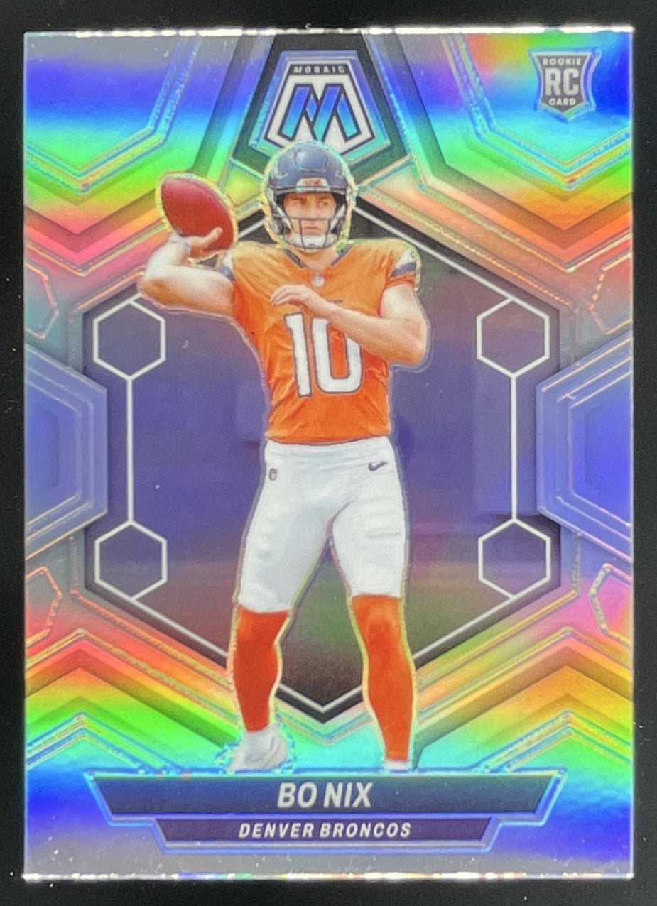 2024 Panini Mosaic Silver Prizm #312 Bo Nix RC – Burbank Cards
