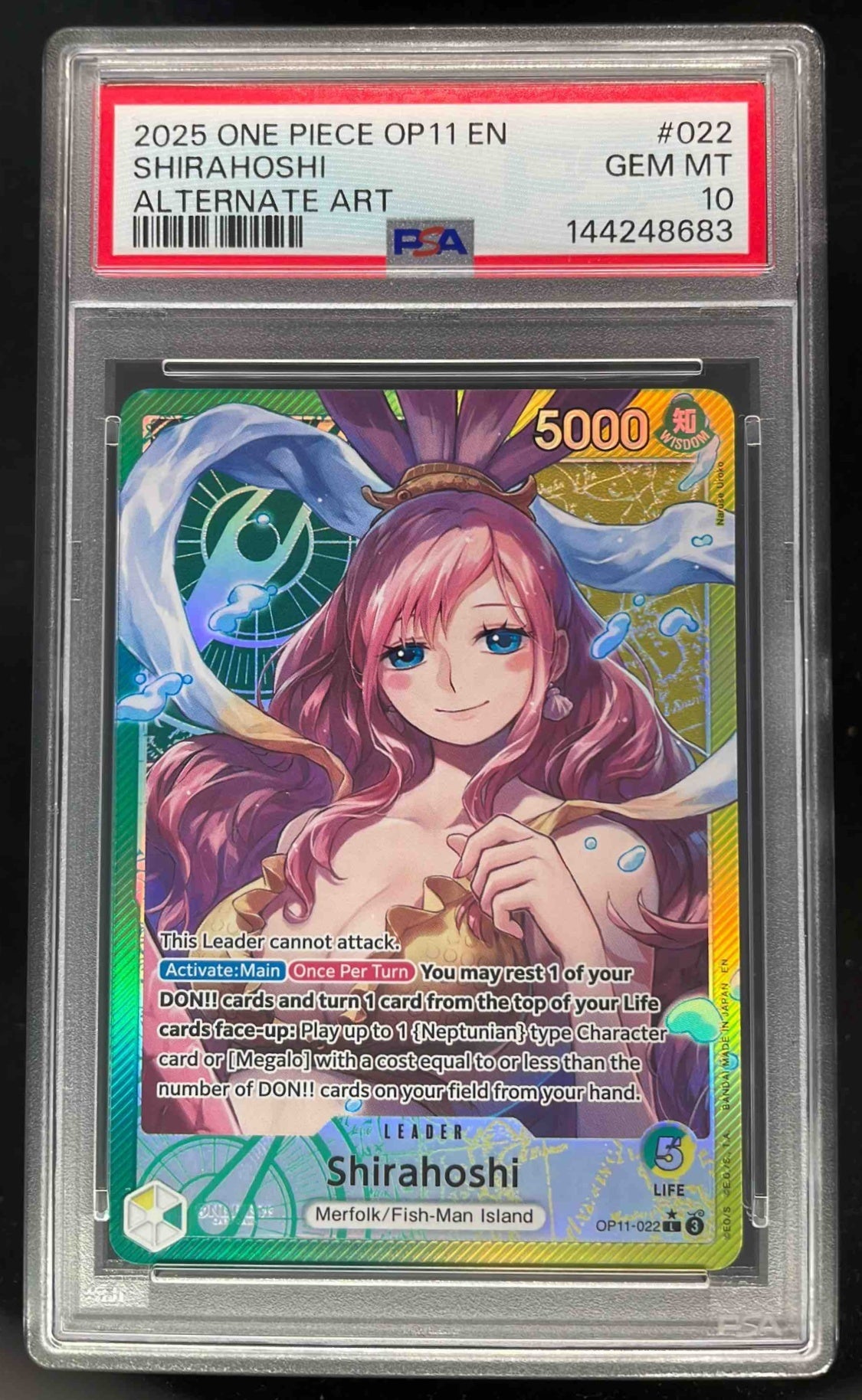 OP11-022 Shirahoshi : Leader Alternative Art English One Piece TCG Card : OP11: A Fist Of Divine Speed
