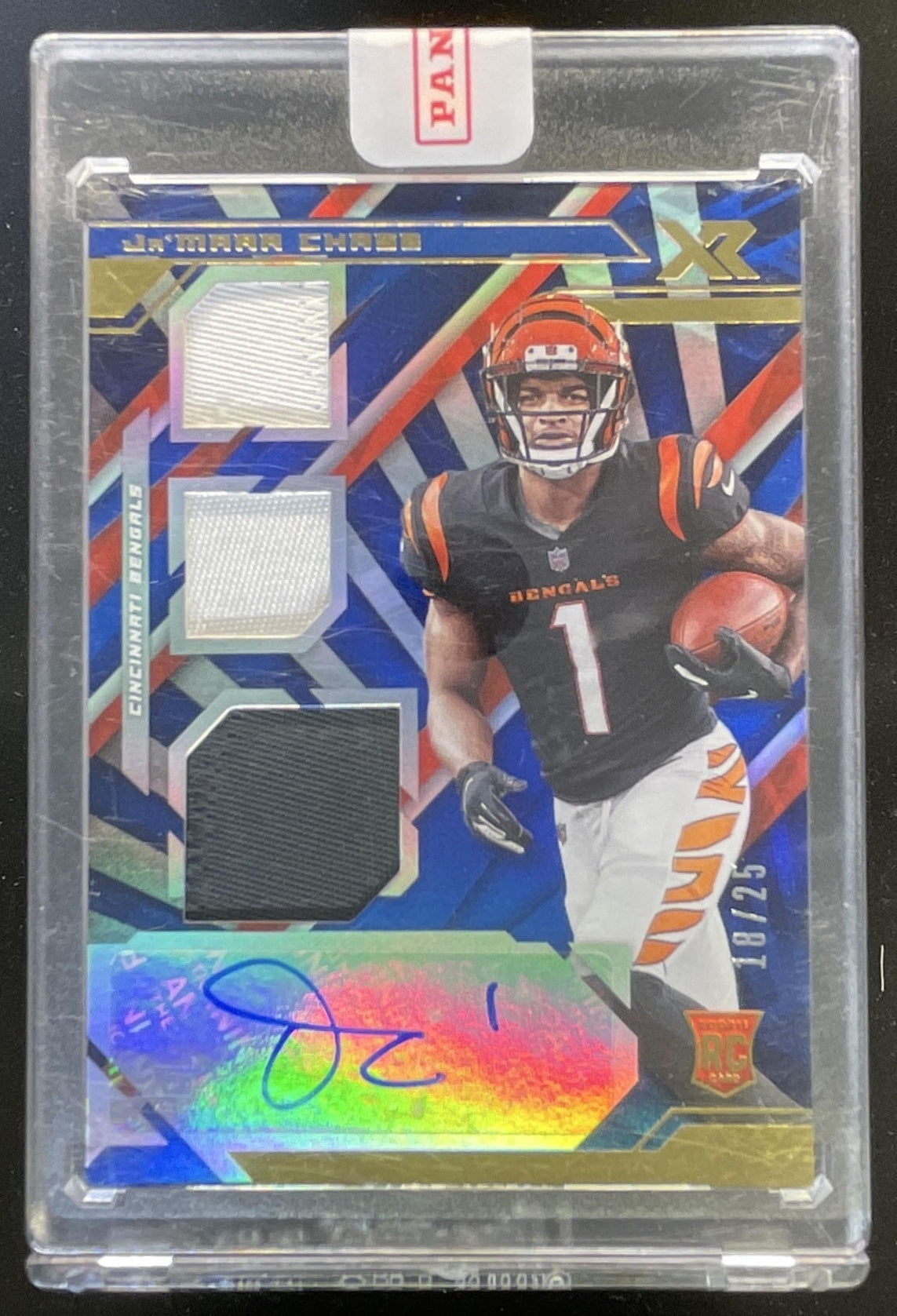 2021 Panini XR Blue #205 Ja'Marr Chase Autograph RC Auto /25