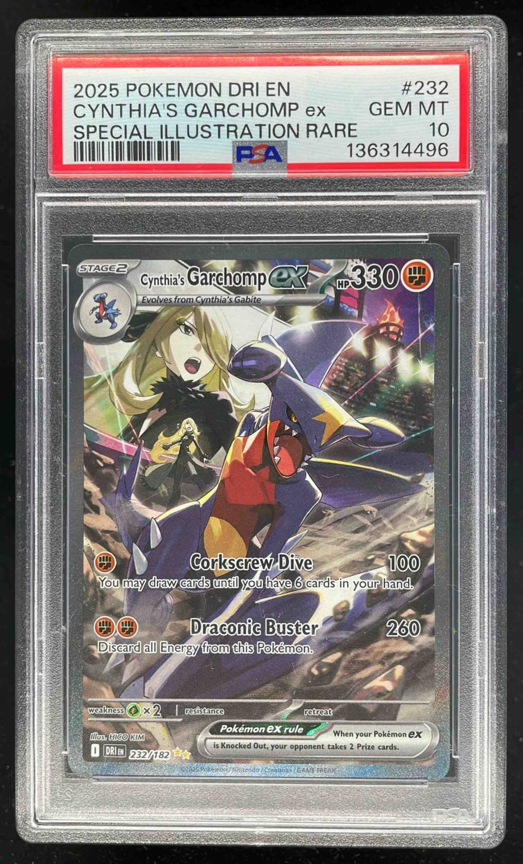 2025 Pokemon Destined Rivals #232/182 Cynthia's Garchomp ex PSA 10 –  Burbank Cards