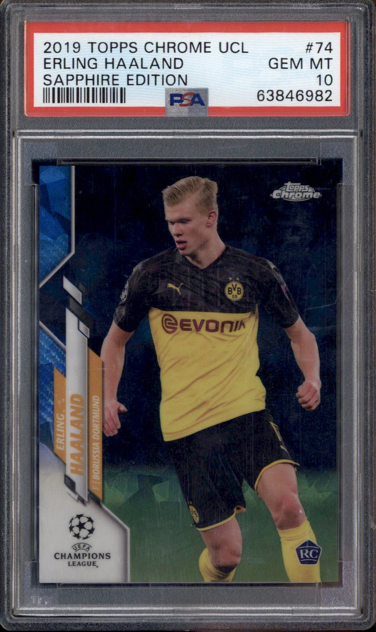 2019 Topps Chrome Sapphire UEFA Champions League #74 Erling