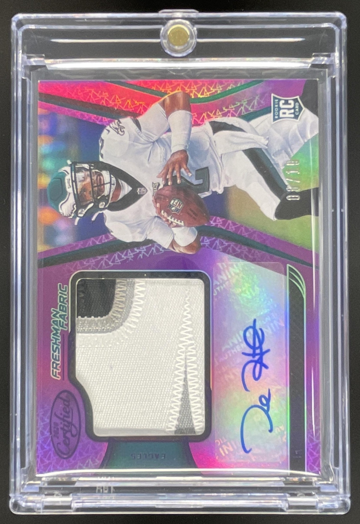 2020 Certified Freshman Fabric Mirror Purple #214 Jalen Hurts RC