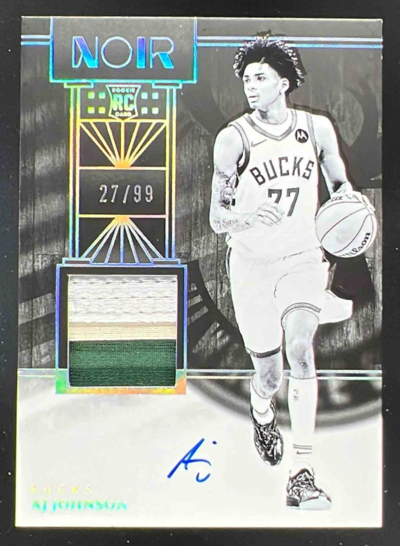 2024 Panini Noir Rookie Patch Autograph Black and White #302 AJ