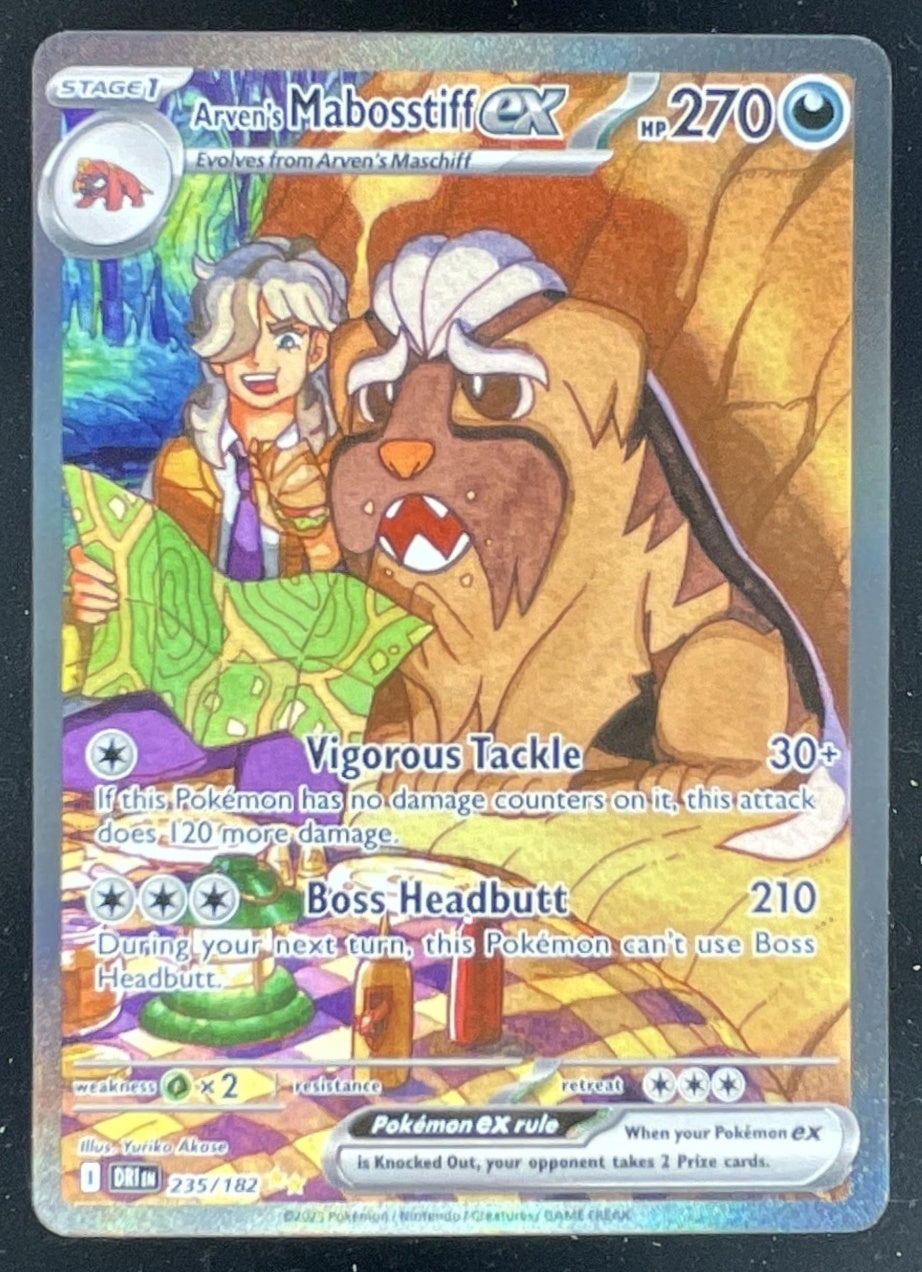 2025 Pokemon Destined Rivals #235/182 Arven's Mabosstiff ex