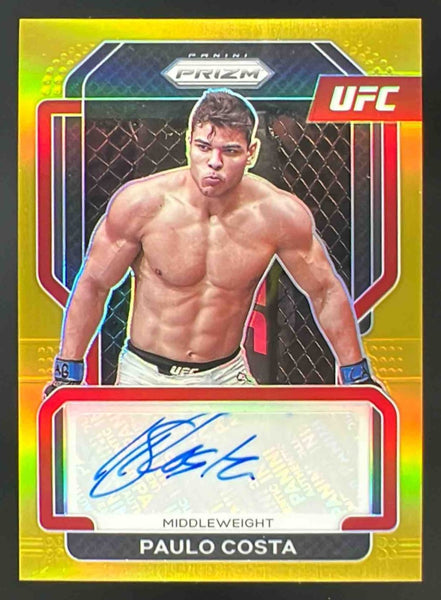 2022 Panini Prizm UFC Signatures Gold #SG-PCS Paulo Costa