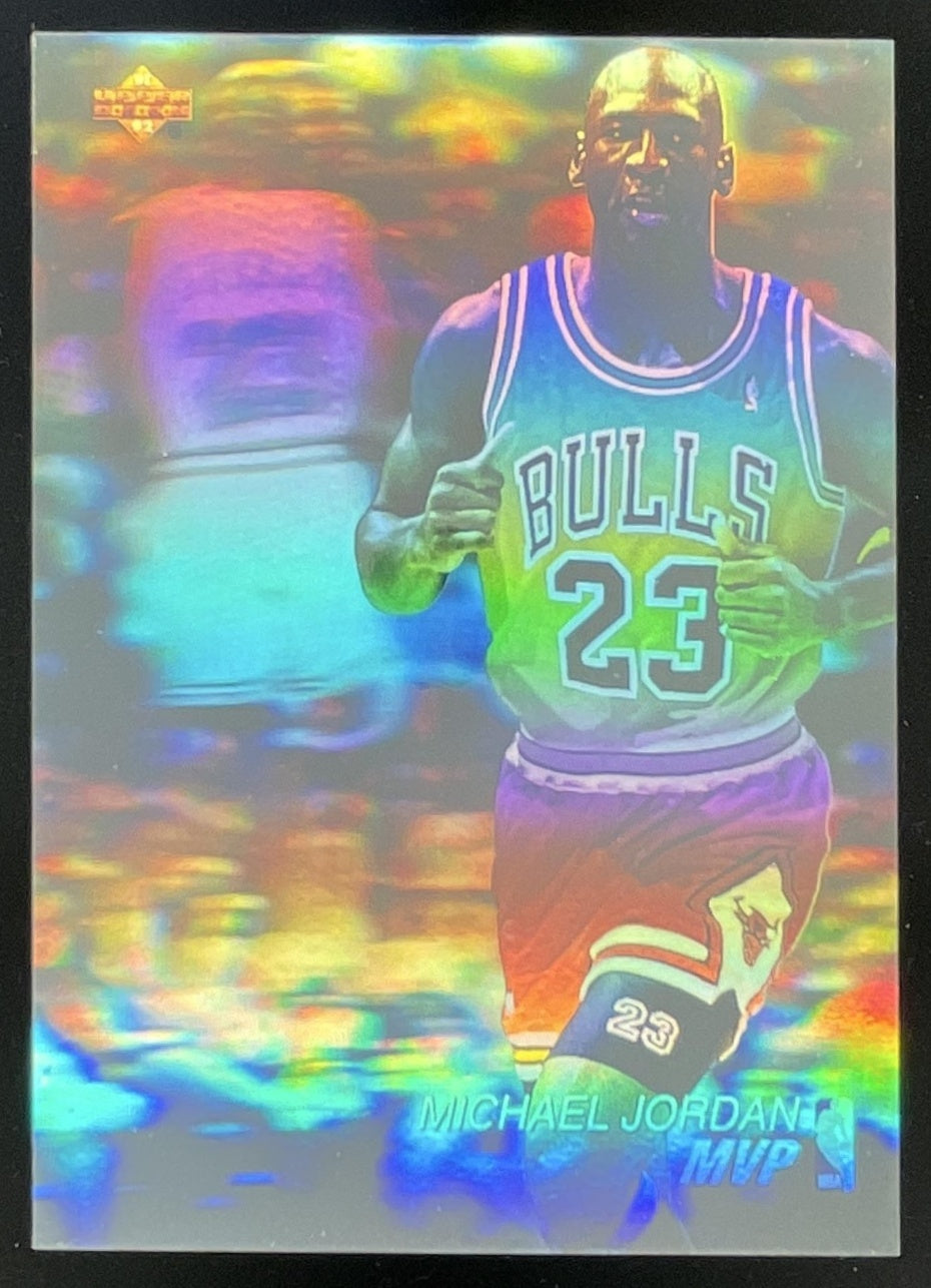 jordan holographic card 1991-92 Upper Deck Award Winner Holograms #AW4 Michael Jordan – Burbank Cards