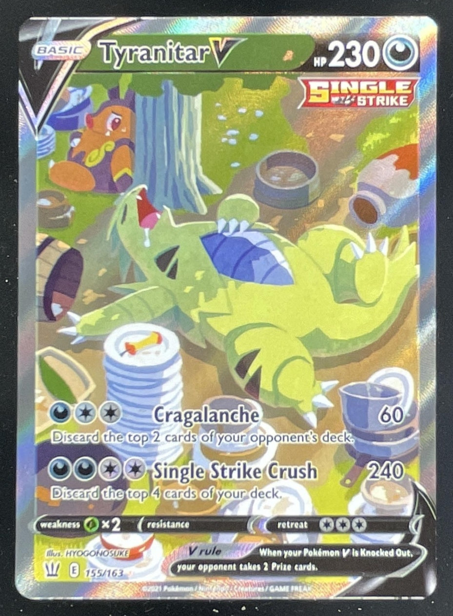2021 Pokemon Sword & Shield Battle Styles #155/163 Tyranitar V