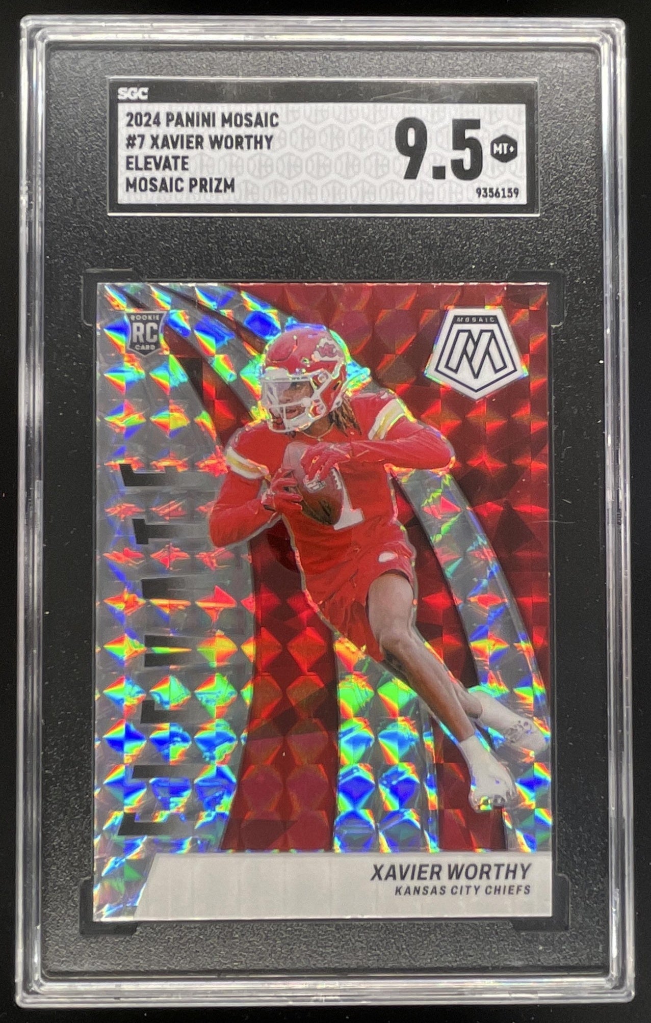 2024 Panini Mosaic Elevate Mosaic #7 Xavier Worthy RC SGC 9.5