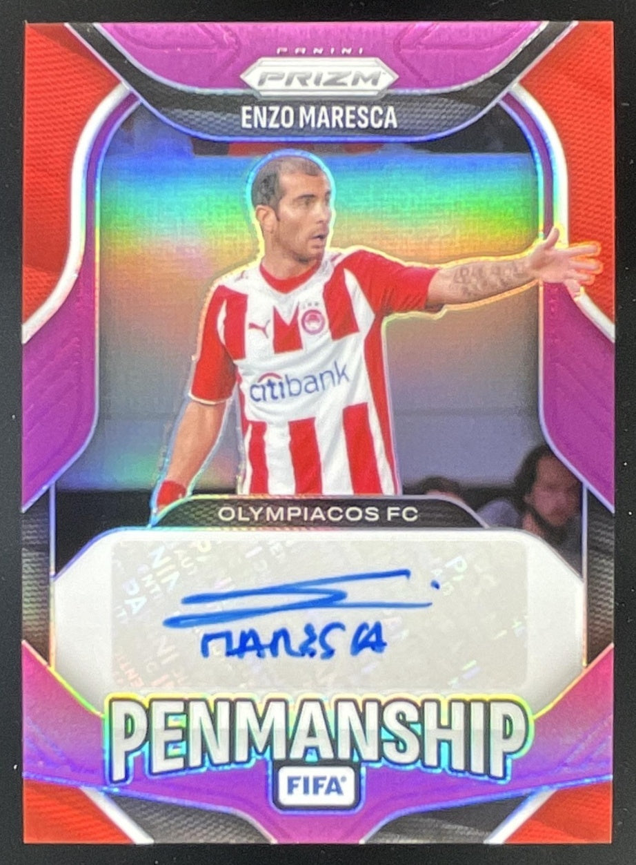 2025-26 Panini Prizm FIFA Penmanship Purple Prizms #P-EM Enzo