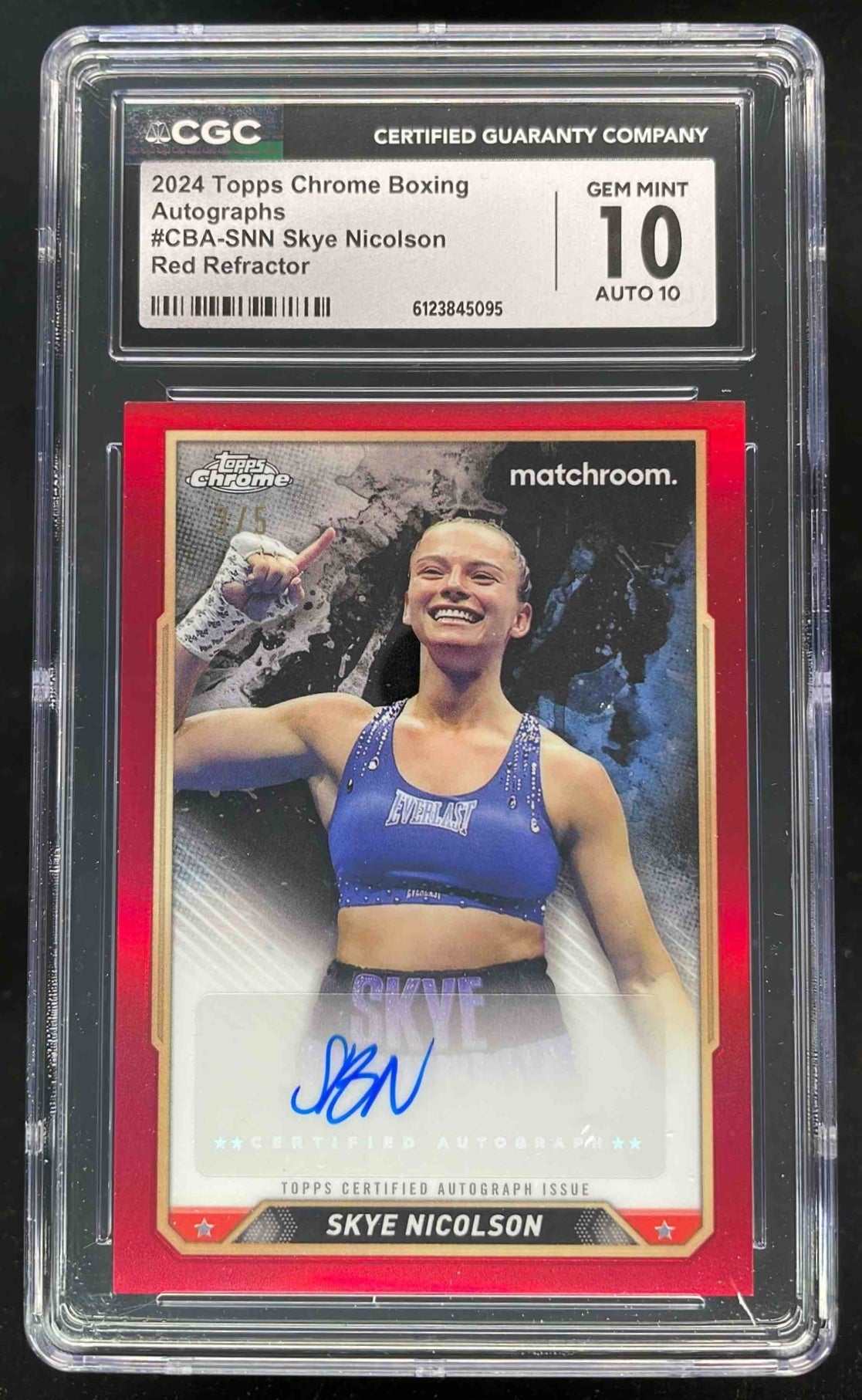2024 Topps Chrome Autograph Red Refractor #CBA-SNN Skye Nicolson