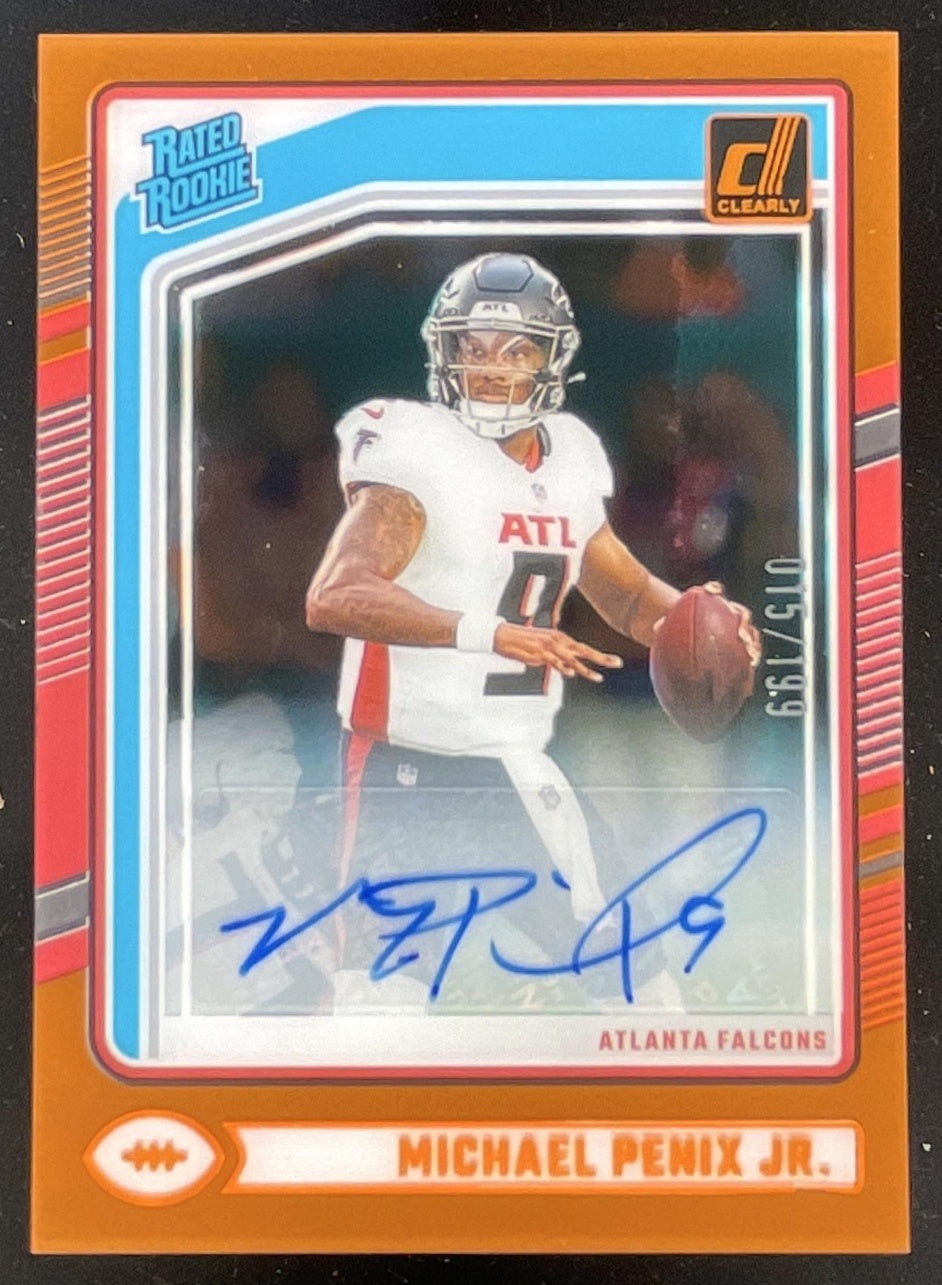 2024 Clearly Donruss Rated Rookie Orange #59 Michael Penix Jr. RC