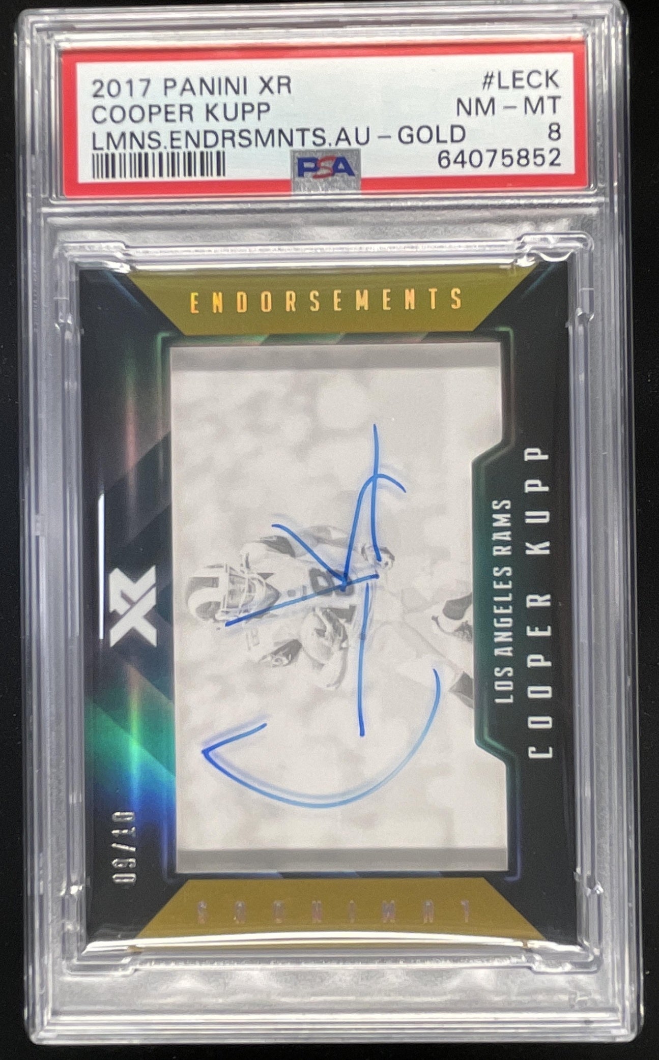 2017 XR Luminous Endorsements Gold #LE-CK Cooper Kupp RC Auto /10