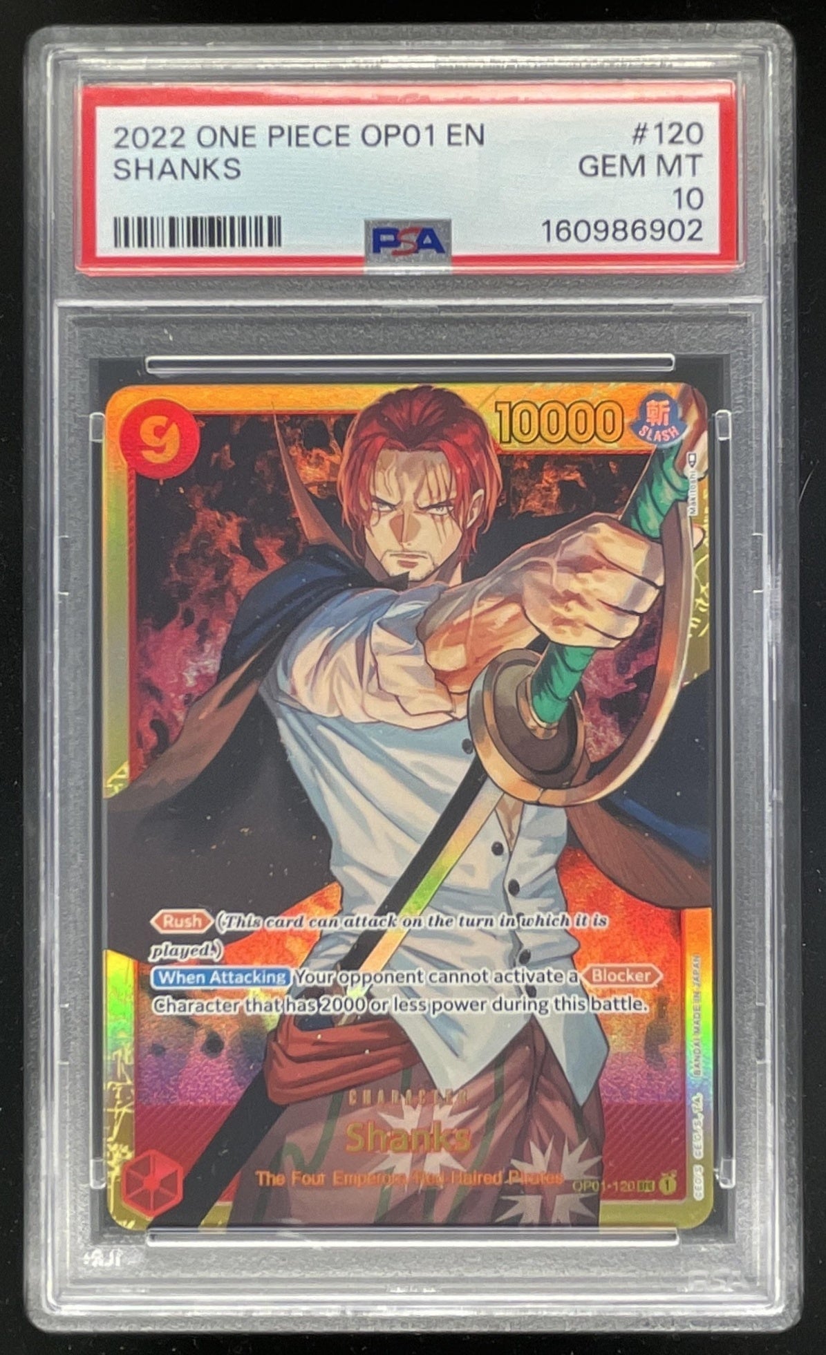 shanks secret rare card 2022 One Piece Romance Dawn #OP01-120 PSA 10 Slash Artist Sprache:Deutsch Legacy of the Duelist Farfetch’d collectible card