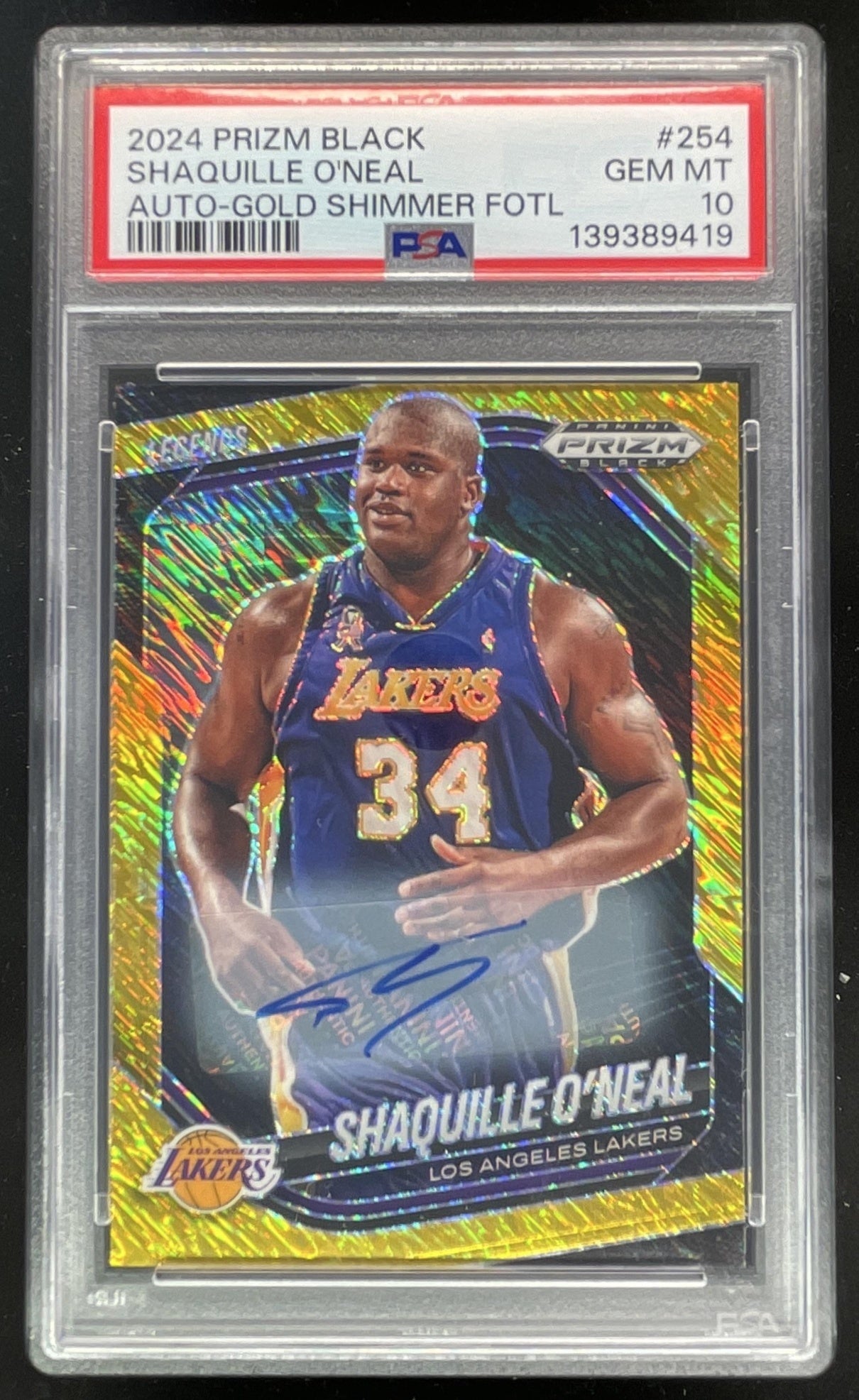 2024-25 Prizm Black Legends Gold Shimmer FOTL Shaquille O'Neal