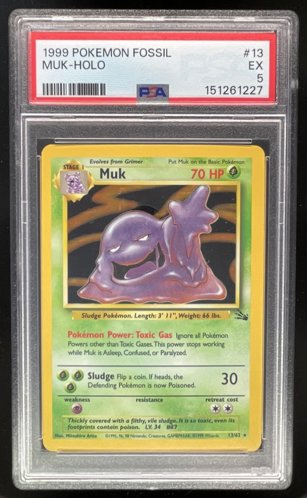1999 Pokemon Fossil #13/62 Muk PSA 5 – Burbank Cards