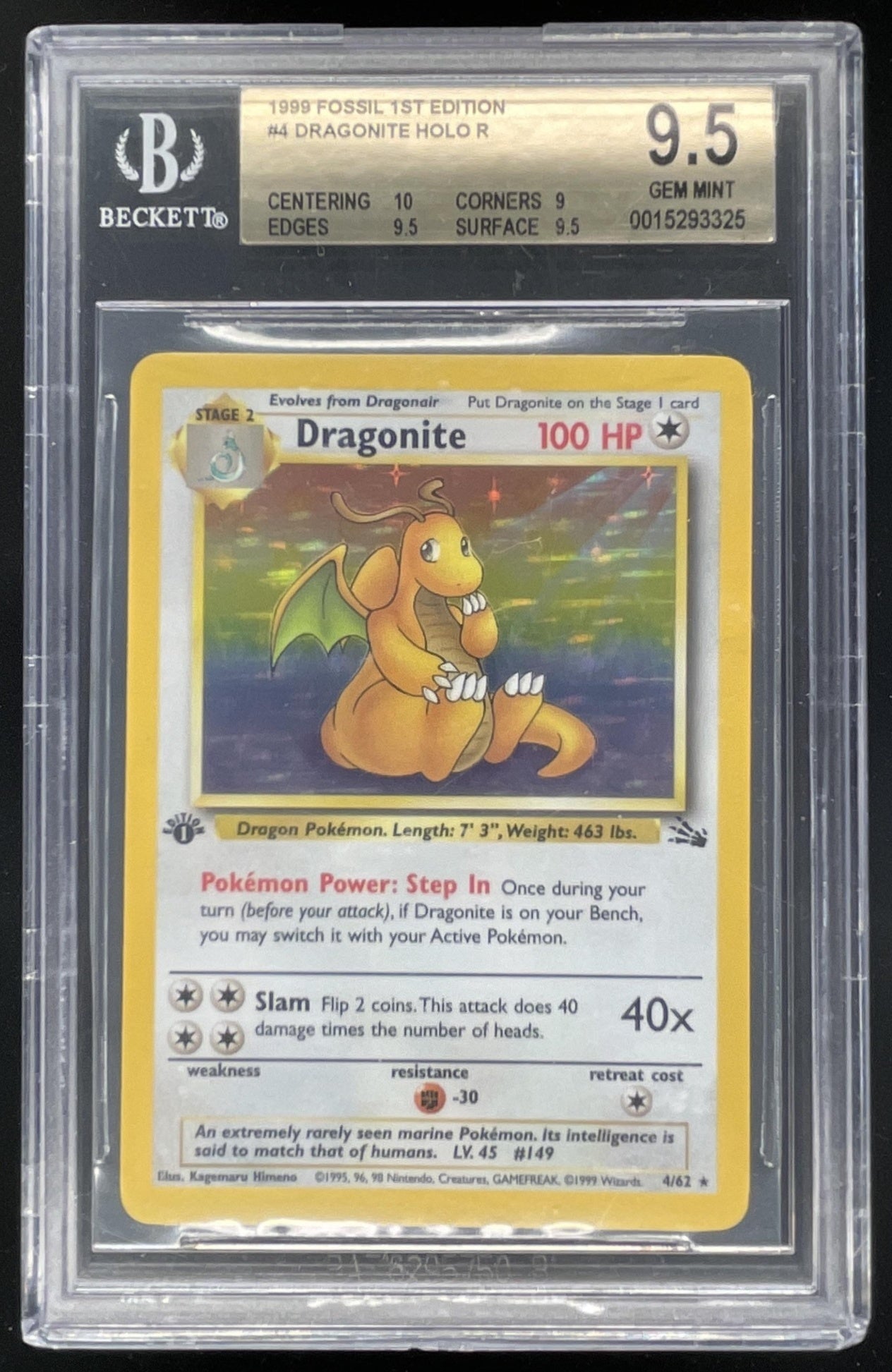 dragonite pokemon card 1999 Fossil 1st Edition #4/62 BGS 9.5 – Burbank Cards Quantity:Playset (4 Copies) zombie art cementing its place as Chaos - Blissful Eternity