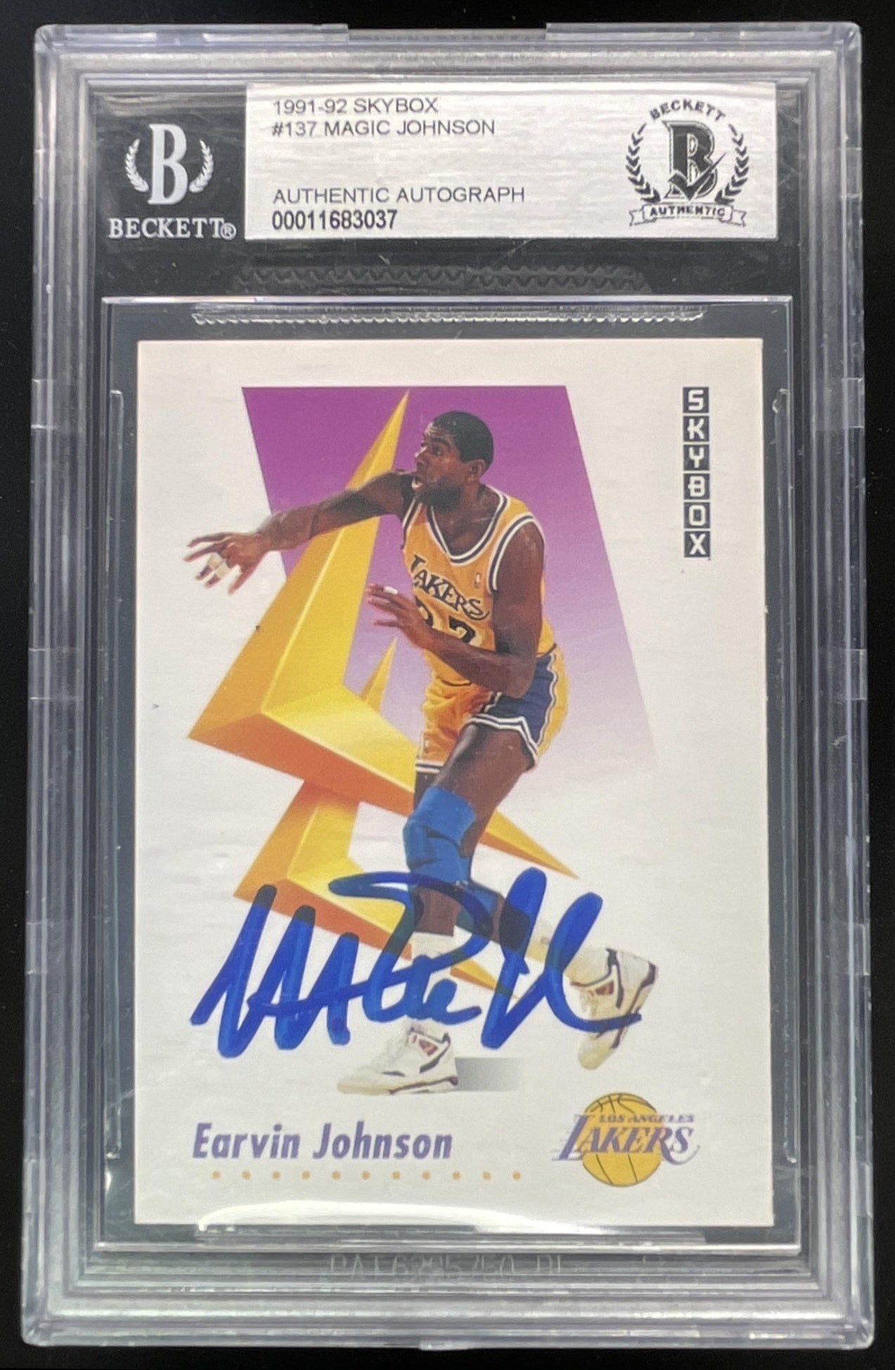 1991-92 Skybox #137 Magic Johnson Autograph Auto BGS Authentic