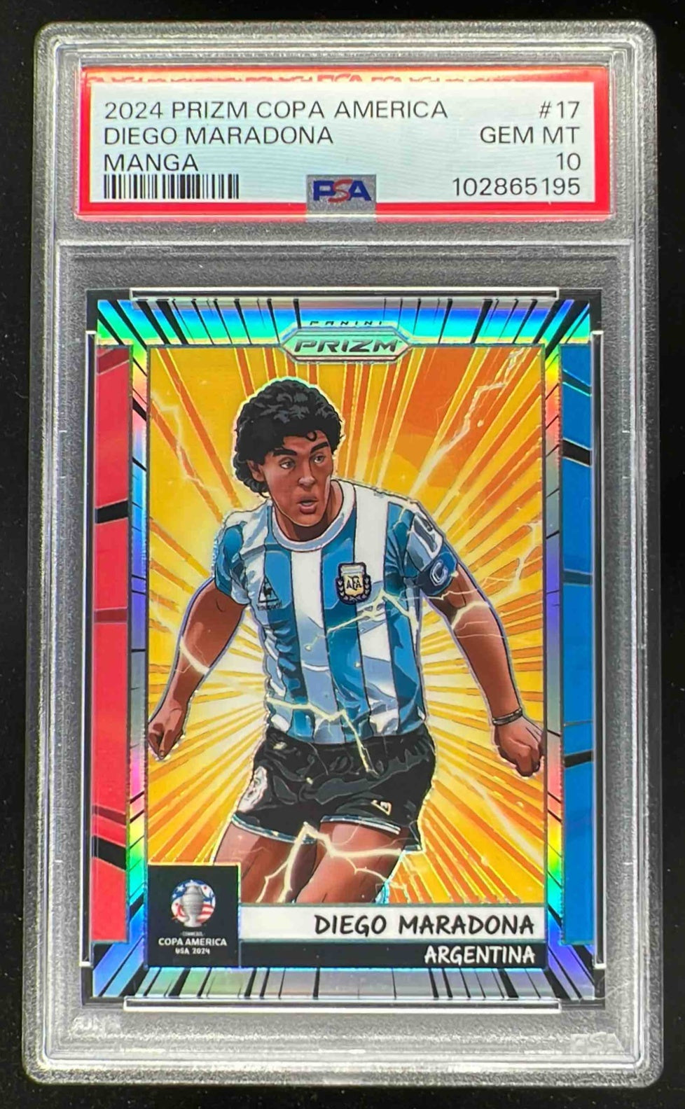 2024 Panini Prizm Copa America Manga #17 Diego Maradona PSA 10
