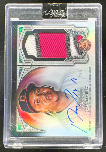 2023 Topps Dynasty Autographed Patch Silver #DAP-JRA3 Jose Ramirez