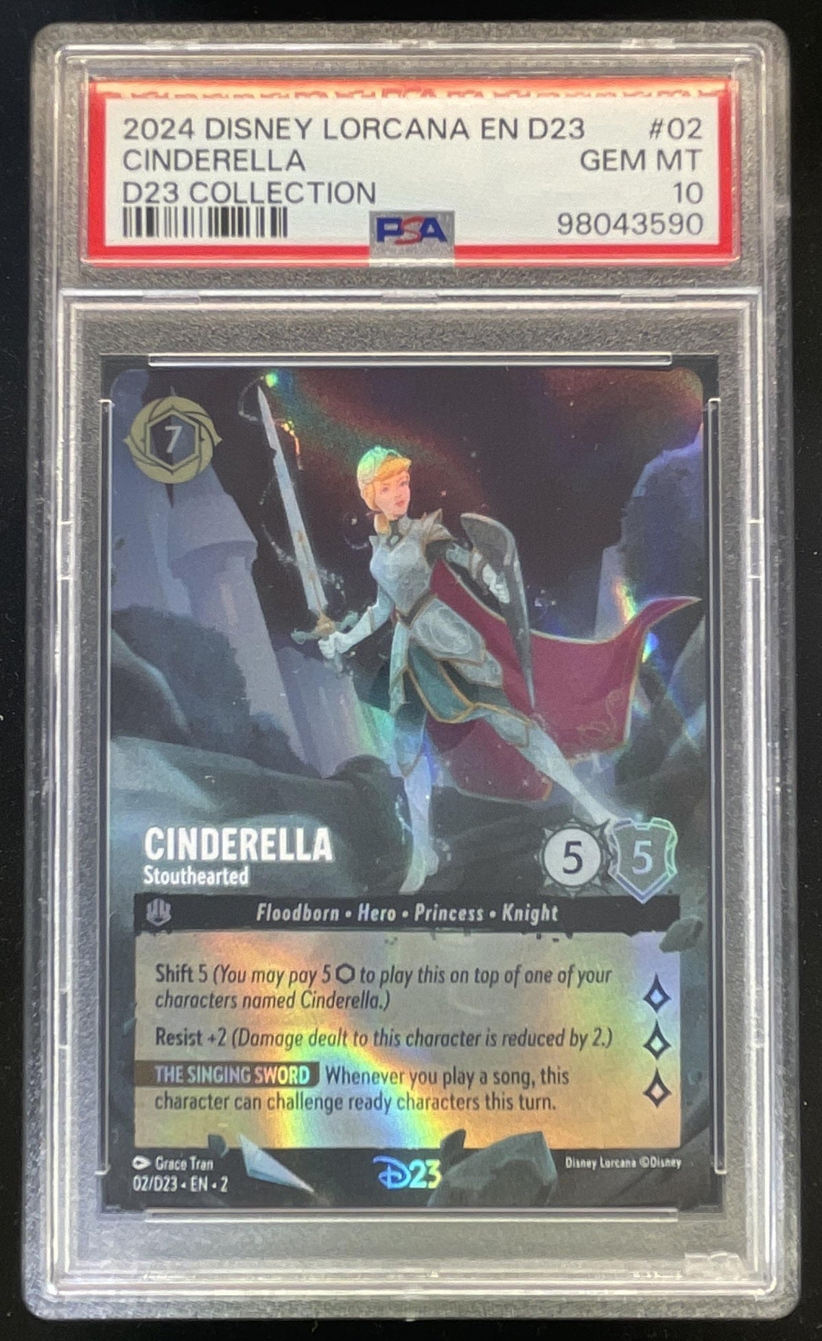 2024 Disney Lorcana EN D23 #02 Cinderella D23 Collection PSA 10