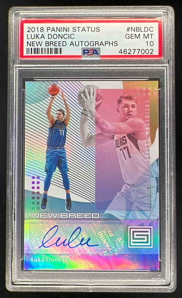 2018-19 Panini Status New Breed #NB-LDC Luka Doncic RC Auto PSA 10