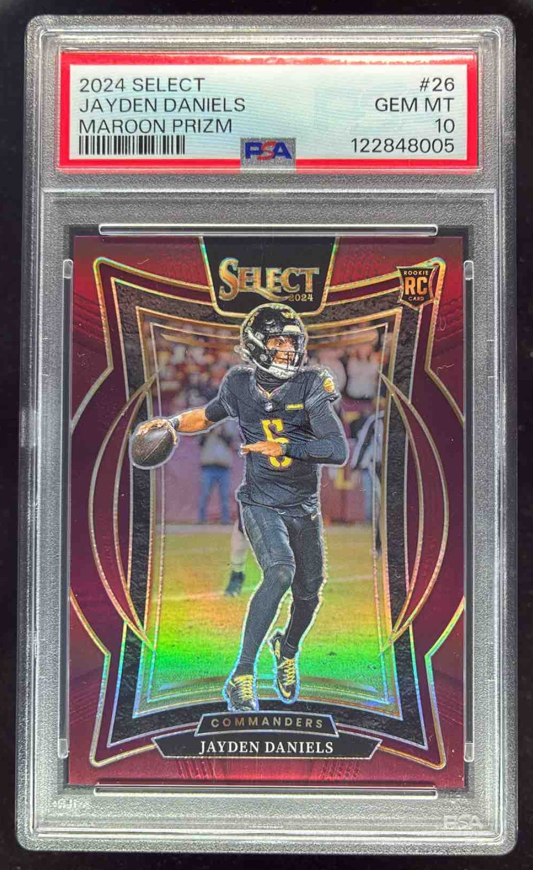 2024 Panini Select Concourse Maroon Prizm #26 Jayden Daniels RC
