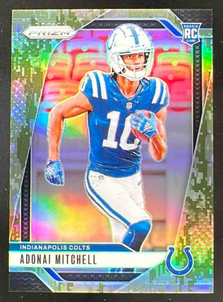 2024 Panini Prizm Forest Camo Prizm #303 Adonai Mitchell RC /15