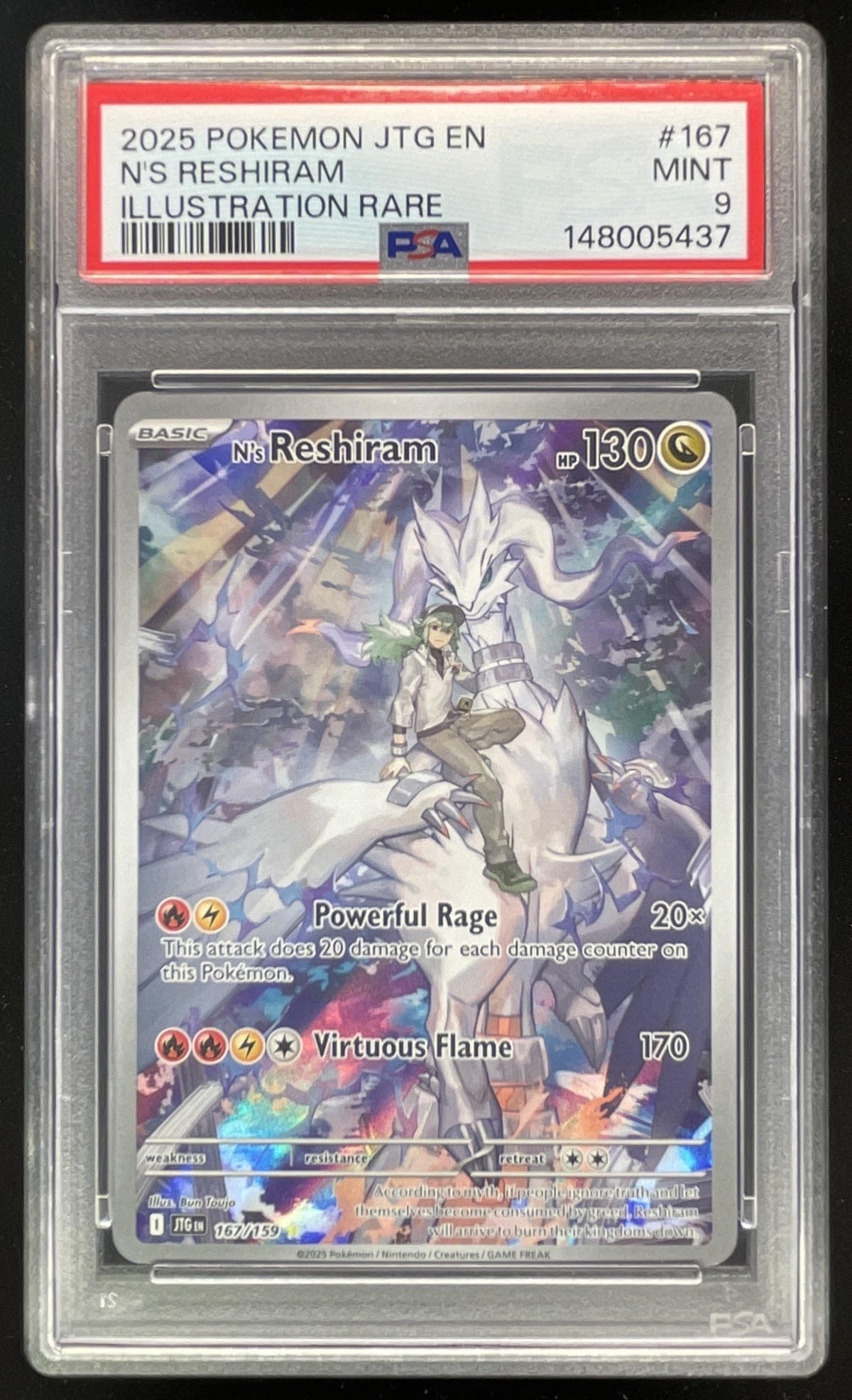 2025 Pokemon Journey Together #167/159 N's Reshiram PSA 9 – Burbank Cards