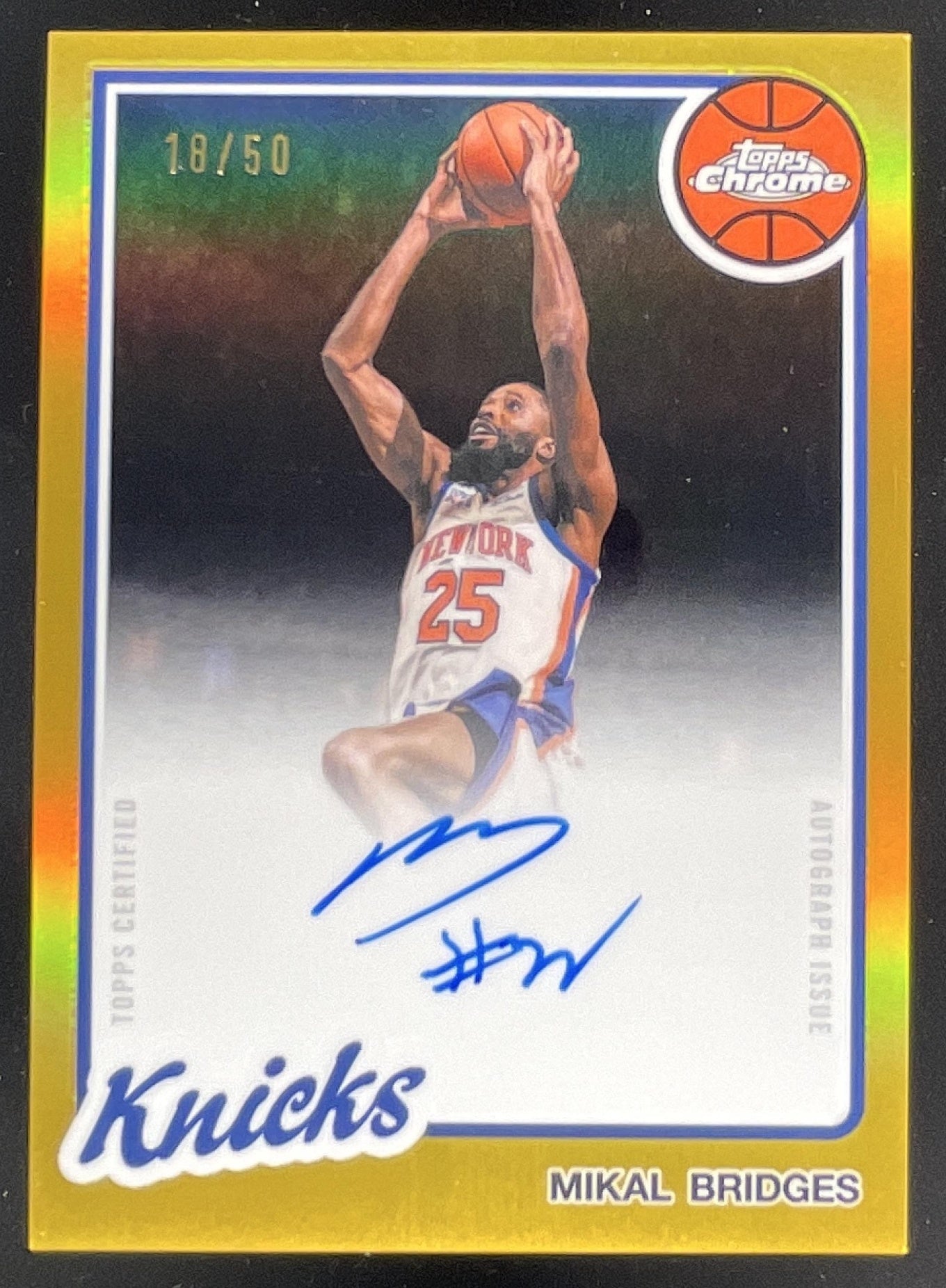 2025-26 Topps Chrome Update 1980-81 Gold #80TBA-MB Mikal Bridges