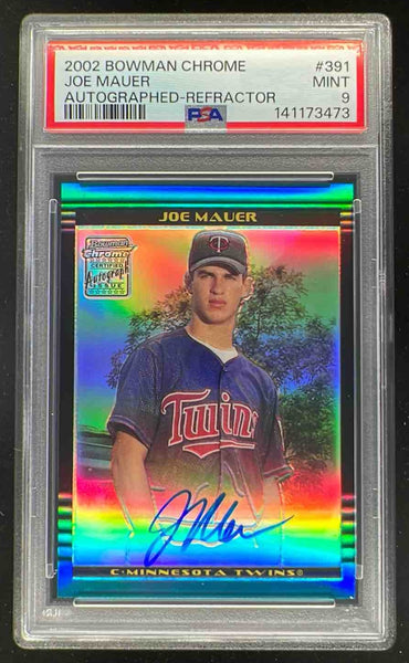 2002 Bowman Chrome Refractors #391 Joe Mauer Autograph RC Auto PSA