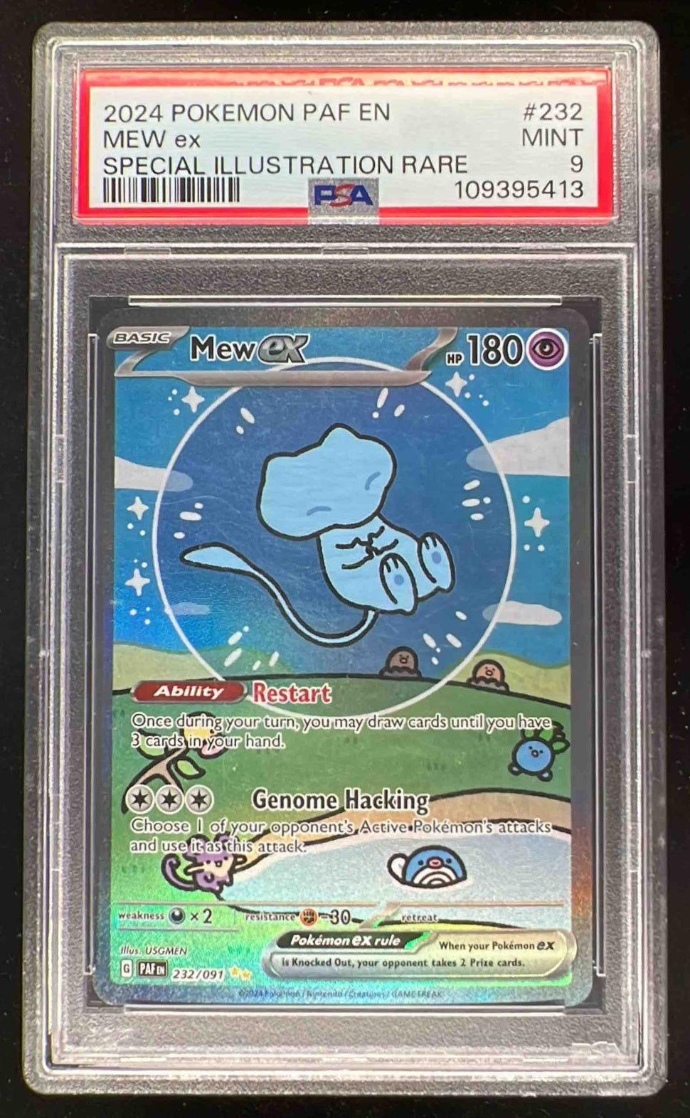 2024 Pokemon Paldean Fates #232/091 Mew ex PSA 9 – Burbank Cards