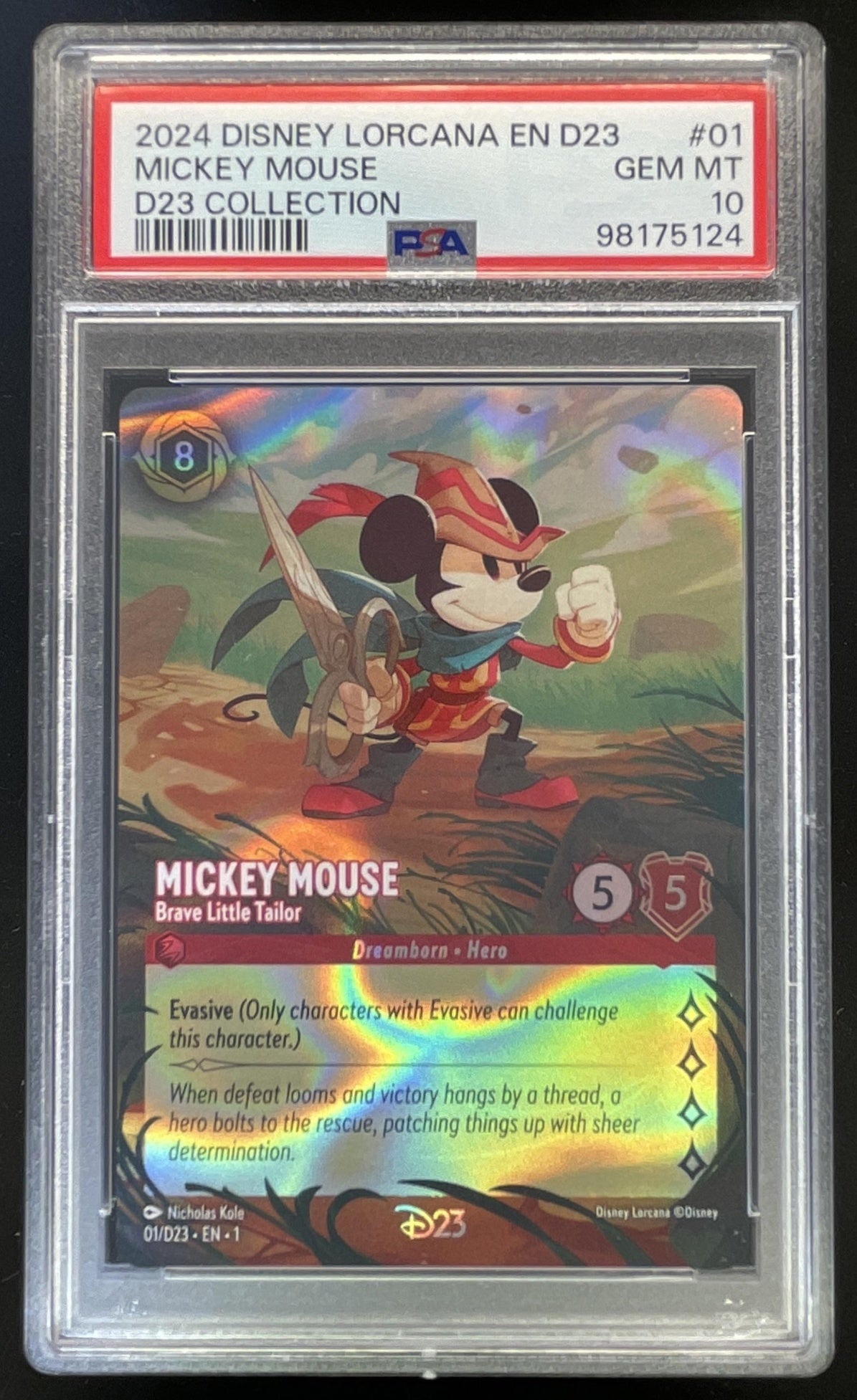 2024 Disney Lorcana EN D23 #01 Mickey Mouse PSA 10 – Burbank Cards