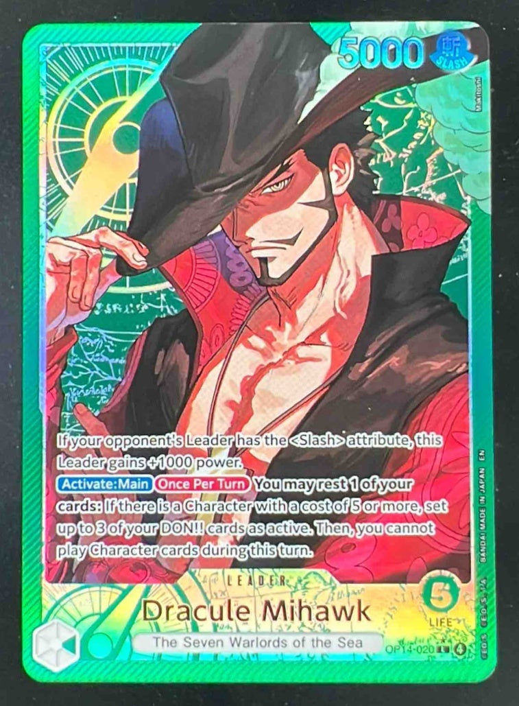 One Piece Dracule Mihawk - OP14-020 Alternate Art - The Azure
