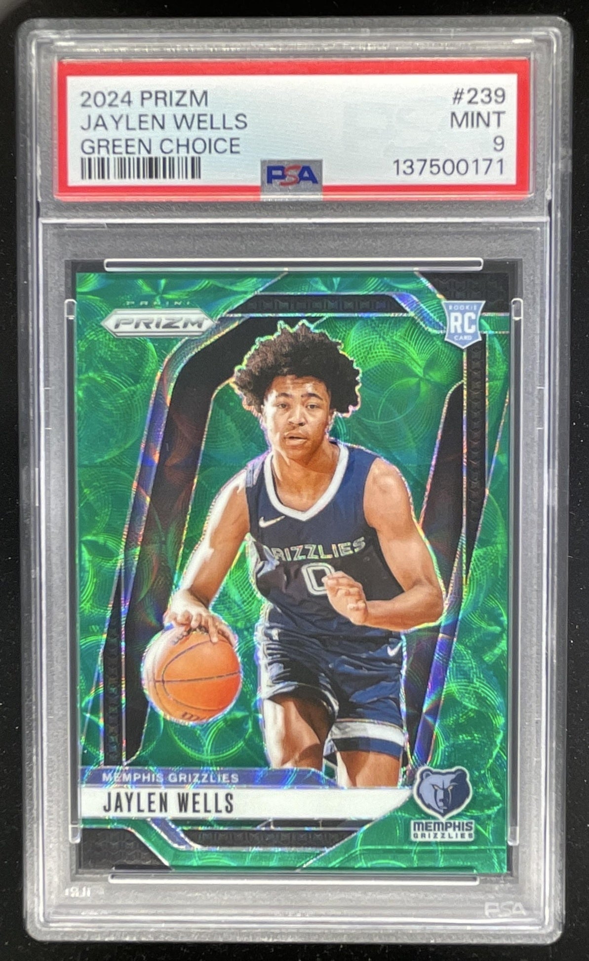 TJBB リアルカード エイロン 2024-25 Panini Prizm Choice Green Prizm #239 Jaylen Wells RC /8