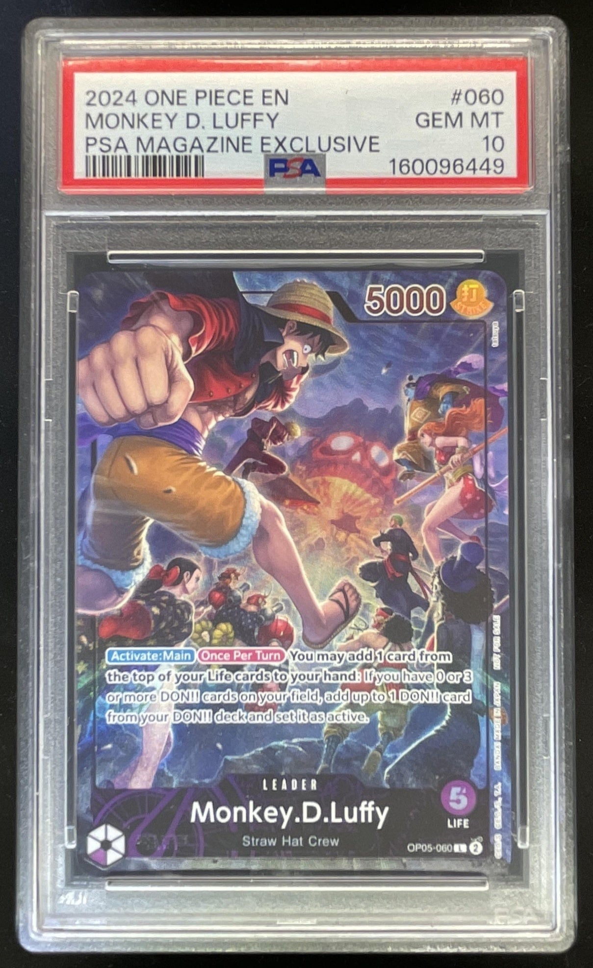 【PSA10】モンキー・D・ルフィ PSA MAGAZINE EXCLUSIVE 2024 One Piece EN PSA Magazine Exclusive #060 Monkey D Luffy PSA