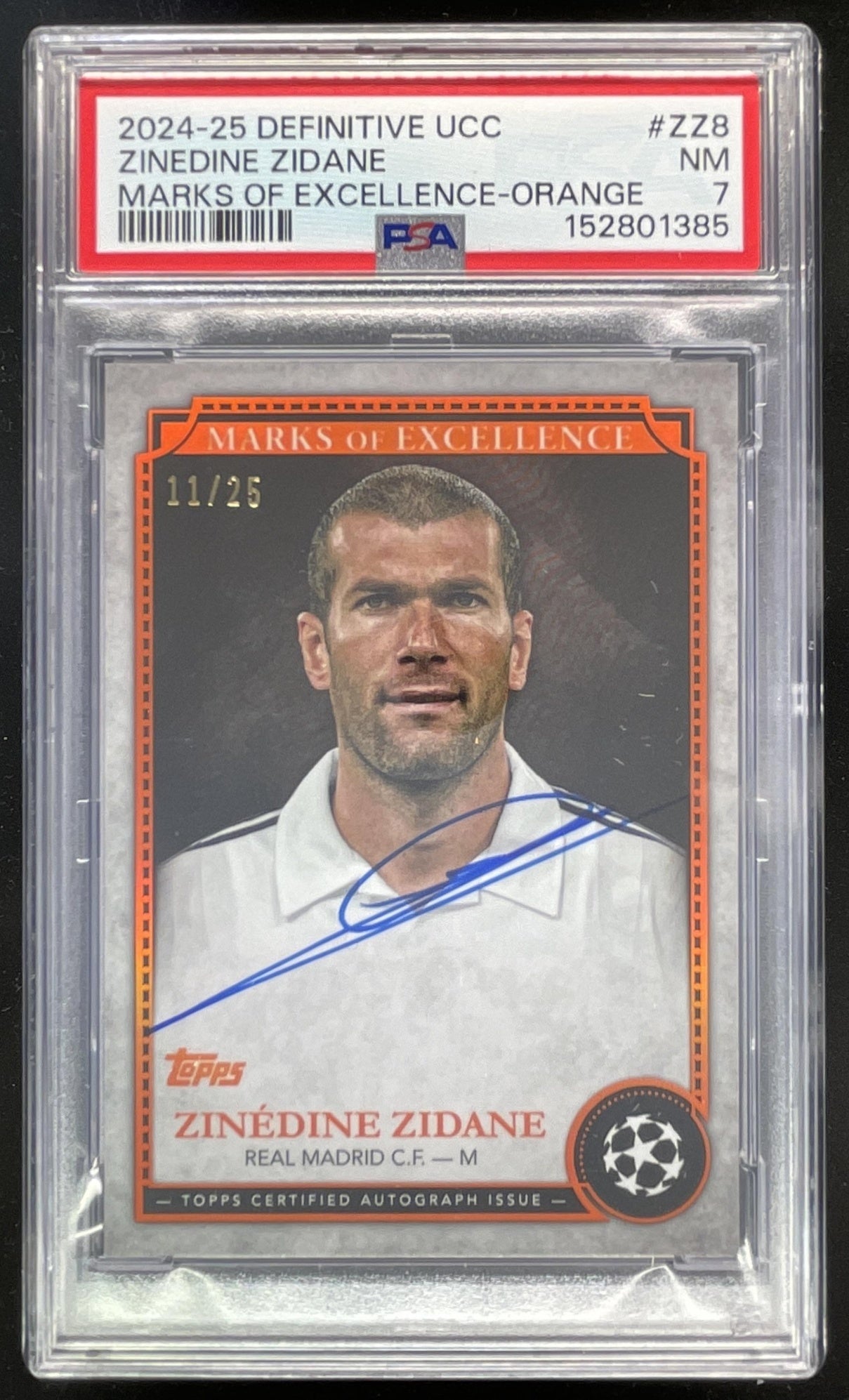 2024 Topps Chrome Marks of Excellence Orange Foil Zinedine Zidane