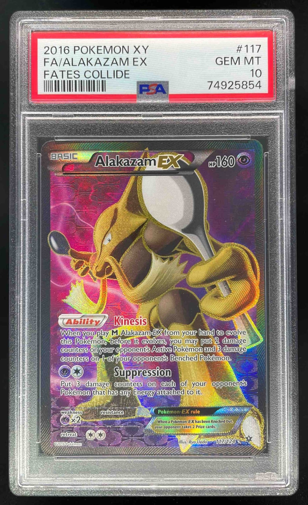 2016 Pokemon XY Fates Collide #117/124 Alakazam PSA 10 – Burbank Cards
