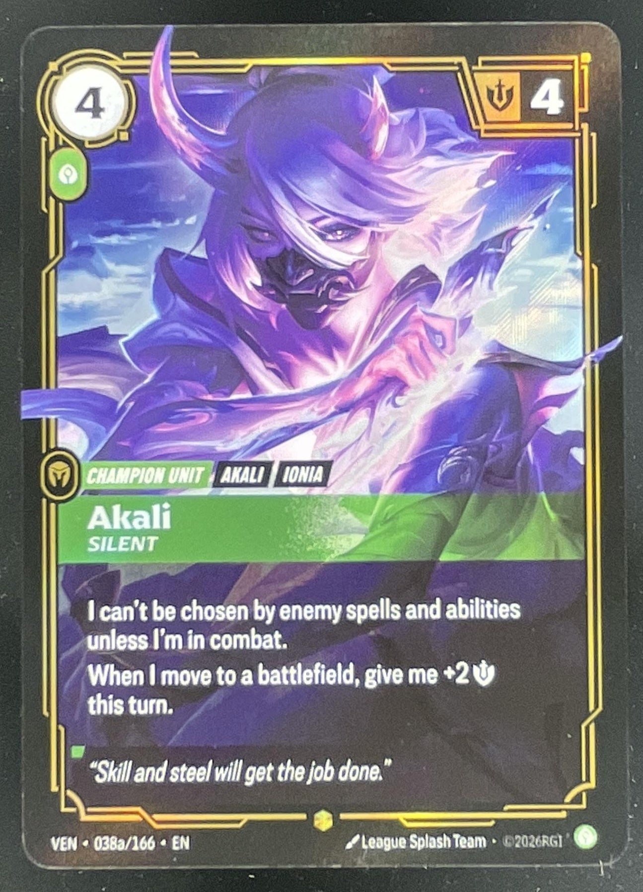Riftbound League of Legends: Akali, Silent Alternate Art