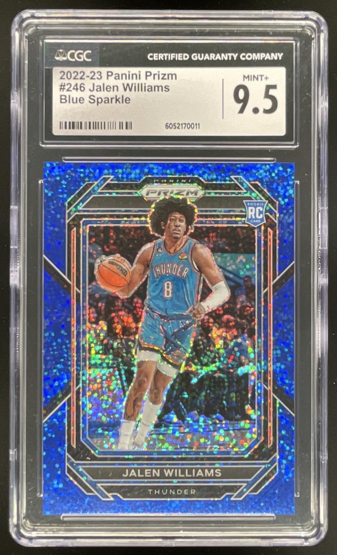 2022-23 Panini Prizm Prizms Blue Sparkle #246 Jalen Williams RC