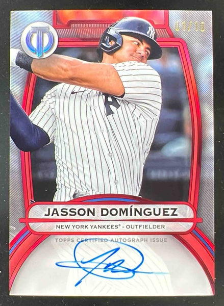 2025 Topps Tribute Tribute Autographs Red #TA-JD Jasson Dominguez