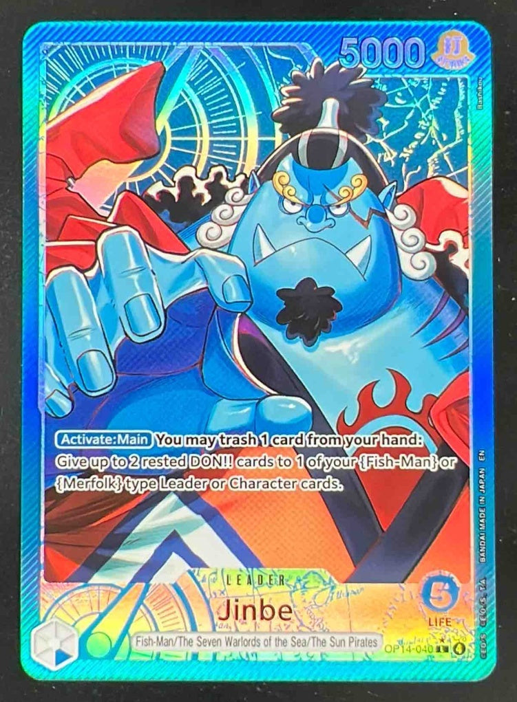 One Piece Jinbe - OP14-040 Alternate Art - The Azure Sea's Seven